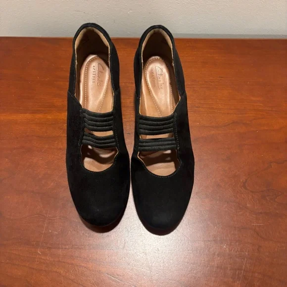 Clarks Women's Brigita Glory Suede Pumps in Black Size 7 - Picture 3 of 10